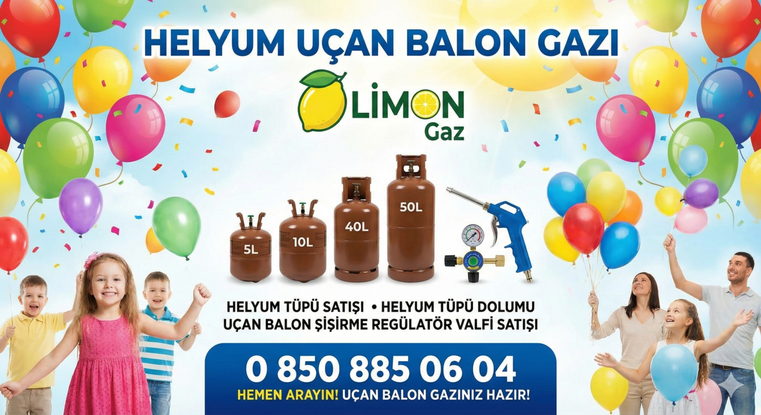 Helyum Tüpü & Gaz Dolumu | Uçan Balon Gazı Satışı