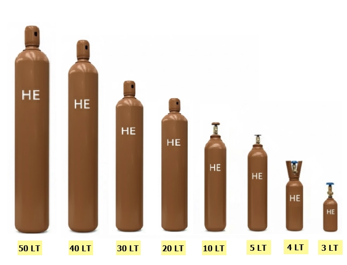 Helyum gaz tüp kapasiteleri